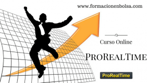 persona saltando con una flecha apuntando arriba y descripción curso online prorealtime
