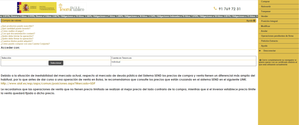 cuenta individual creada en el Banco de España